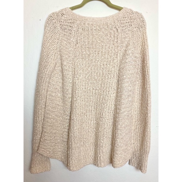 Anthropologie Moth Cream Knit Sweater with Side Zipper Detail - Picture 3 of 5